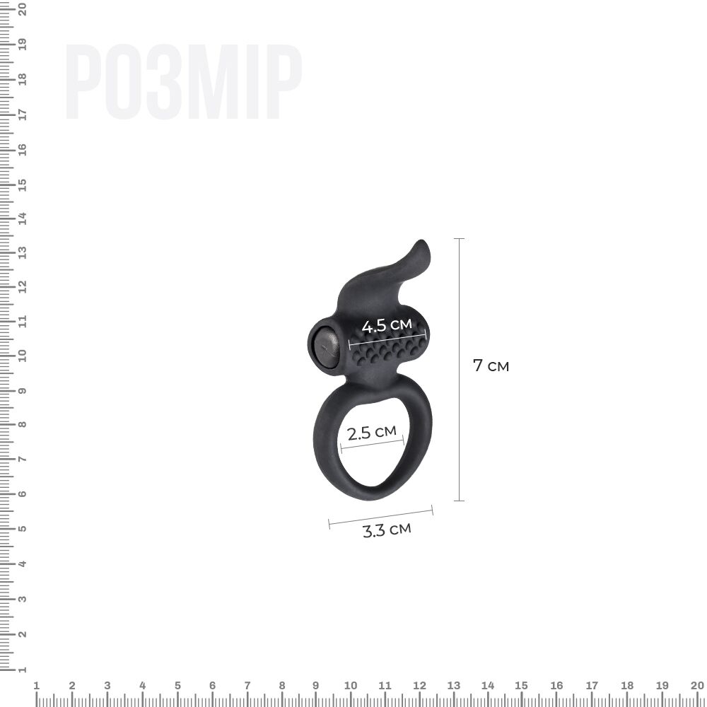 Эрекционное виброкольцо Adrien Lastic Lingus Black с язычком и щеточкой для стимуляции клитора - Зображення 2