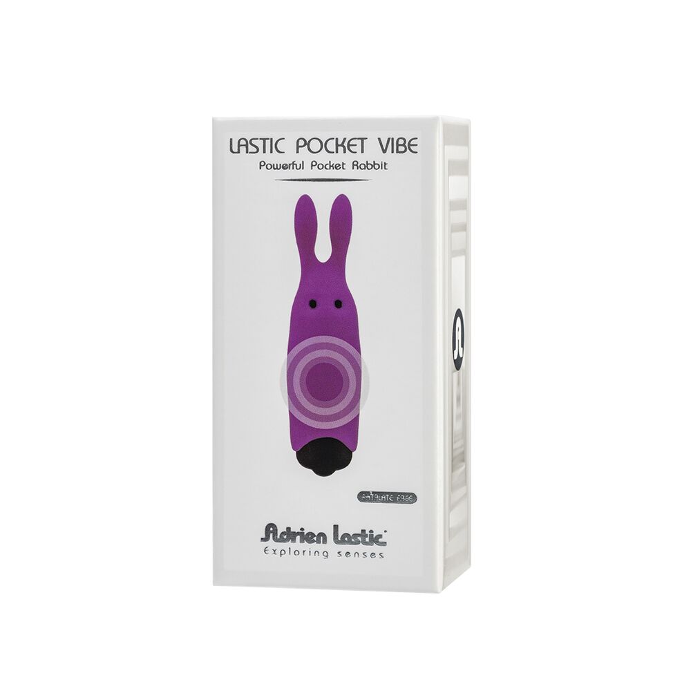 Вибропуля Adrien Lastic Pocket Vibe Rabbit Purple со стимулирующими ушками - Зображення 5