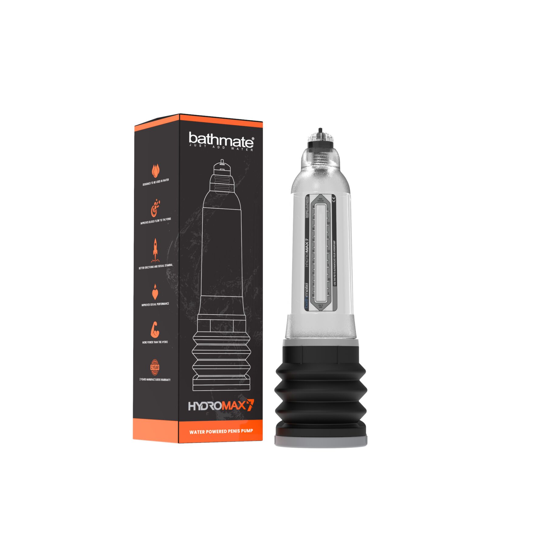Гидропомпа Bathmate Hydromax 7 Clear, для члена длиной от 12,5 до 18см, диаметр до 5см - Зображення 3