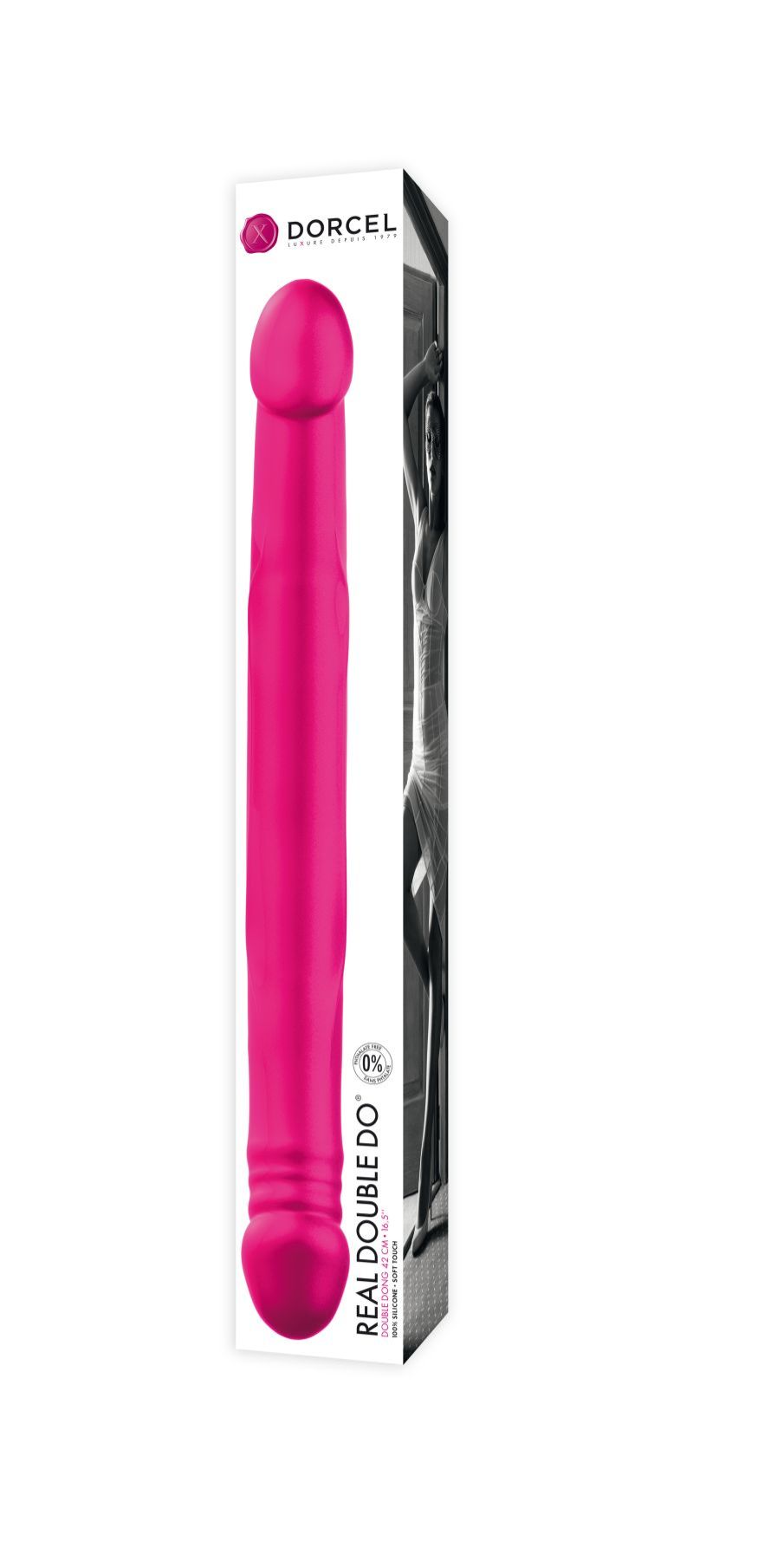 Фаллоимитатор двусторонний Dorcel Real Double Do Magenta, диаметр 4см, длина 42см - Зображення 2
