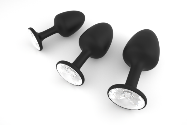 Анальная пробка Dorcel Geisha Plug Diamond L с шариком внутри, создает вибрации, макс. диаметр 4 см