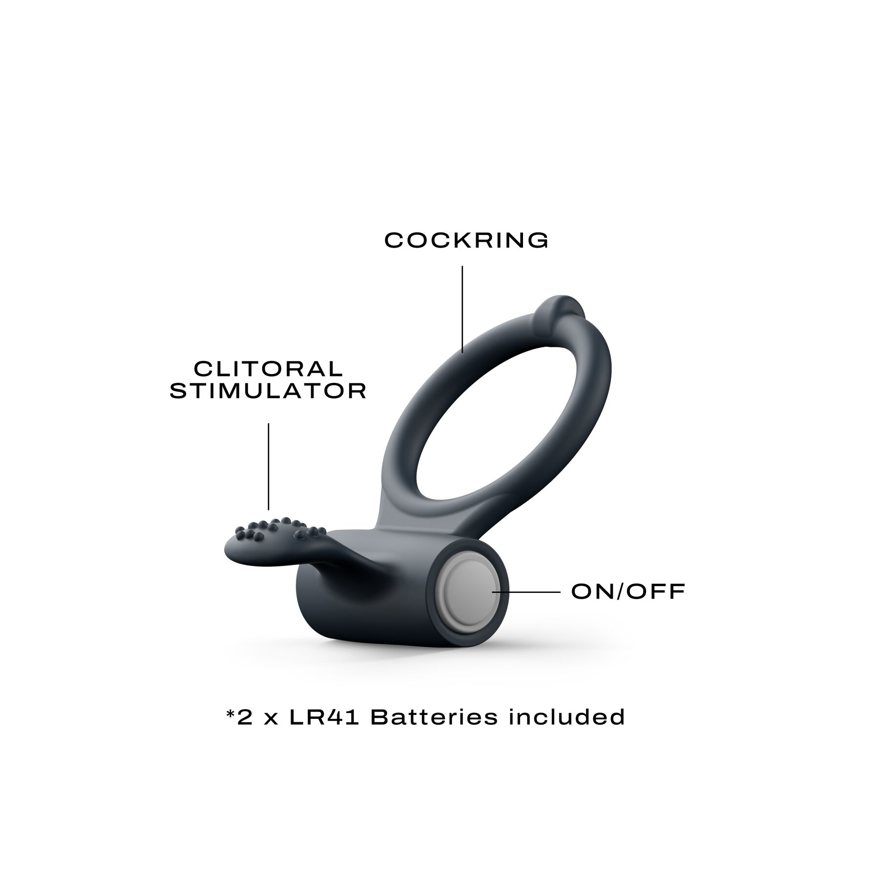 Эрекционное кольцо Dorcel Power Clit Black V2 с вибрацией, с язычком со щеточкой - Зображення 2