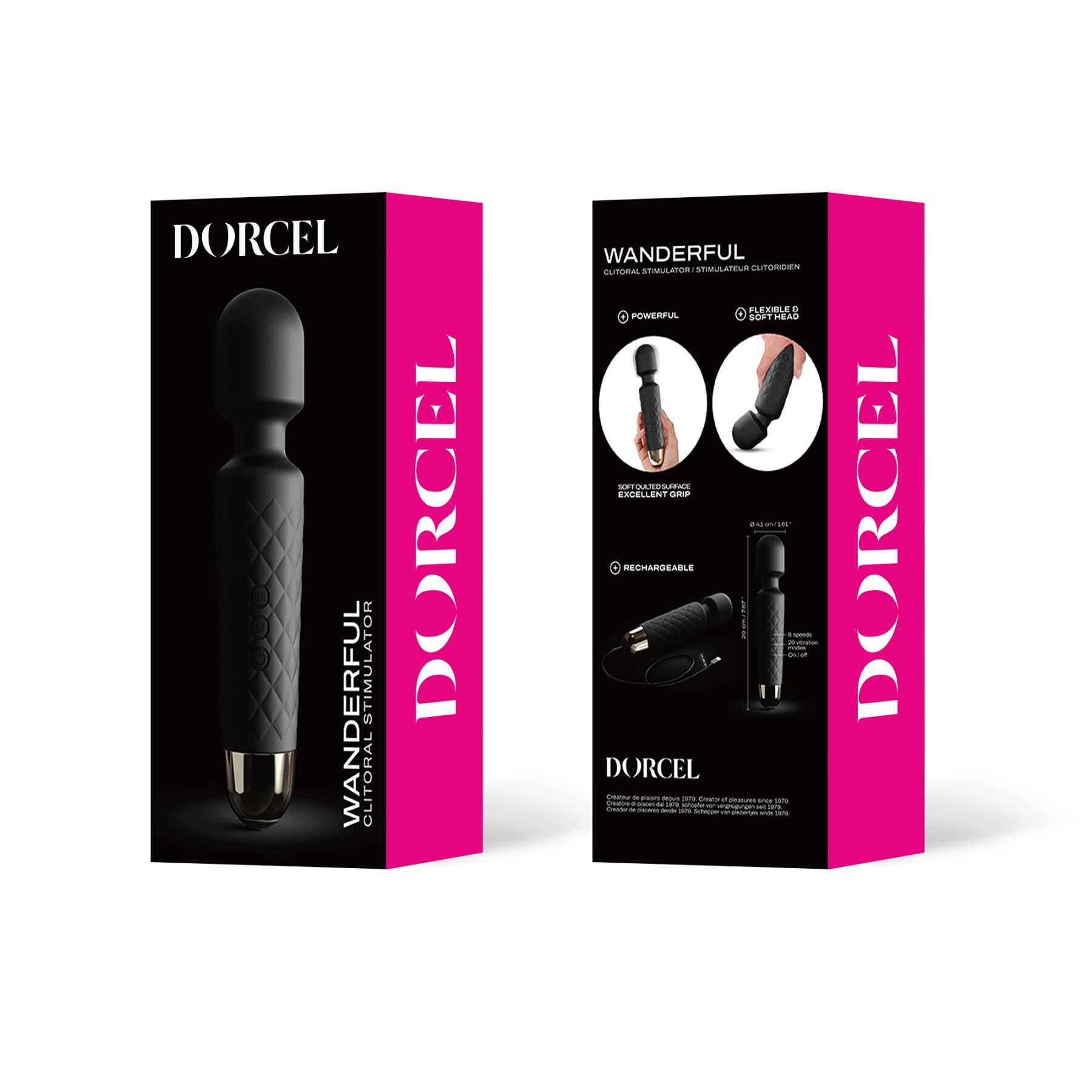 Мини-вибромассажер Dorcel Wand Wanderful Black мощный, водонепроницаемый, 18 режимов работы - Зображення 5