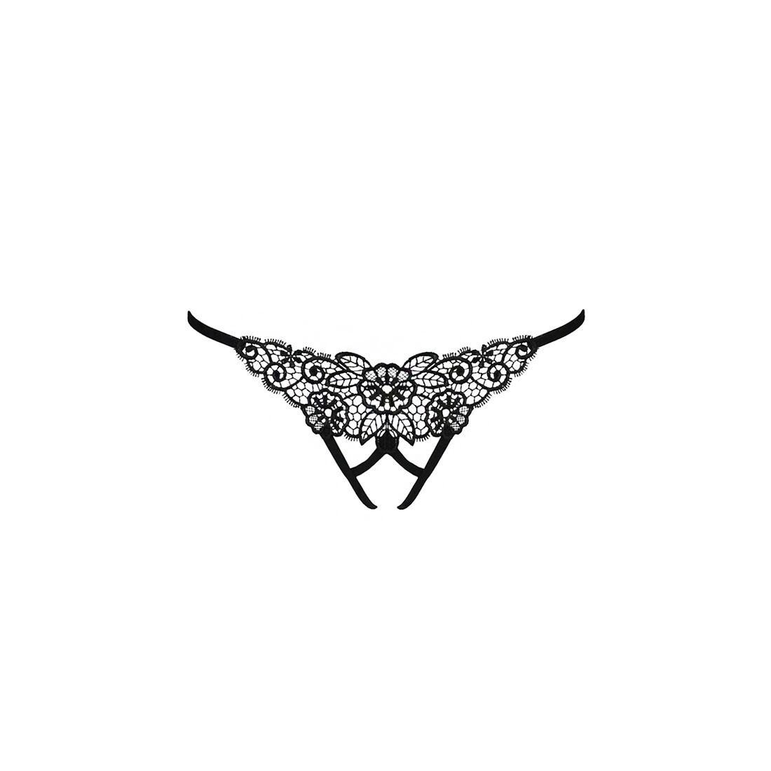 Трусики кружевные с доступом Passion Exclusive VIOLANTE THONG XXL/XXXL, black - Зображення 5