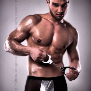 Распродажа!!! Мужские шорты с блестящим гульфиком Passion 002 SHORT black XXL/XXXL