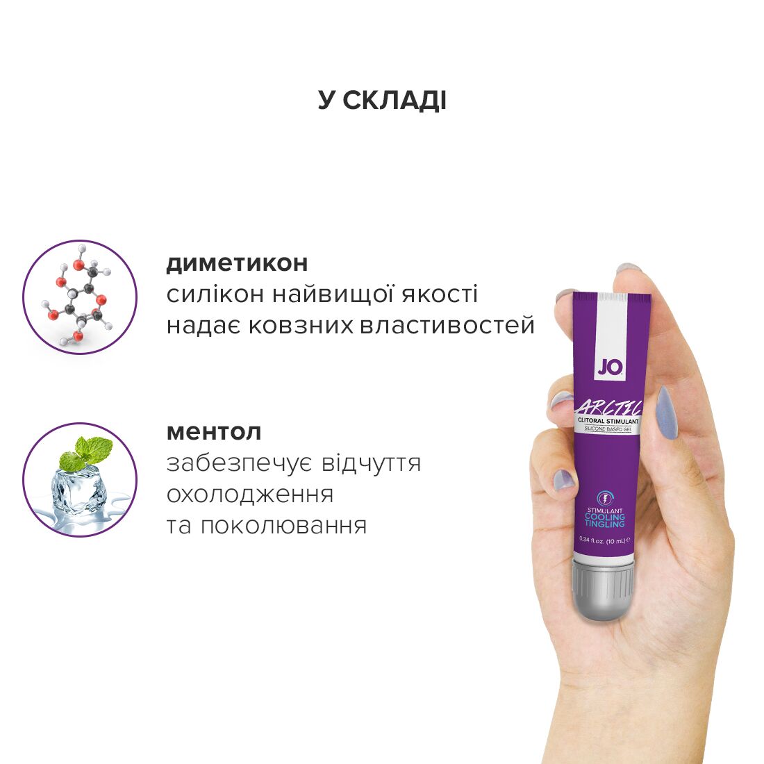 Стимулирующий гель для клитора JO ARCTIC COOLING (10 мл) охлаждающий - Зображення 4