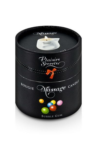 Массажная свеча Plaisirs Secrets Bubble Gum (80 мл) подарочная упаковка, керамический сосуд - Зображення 3