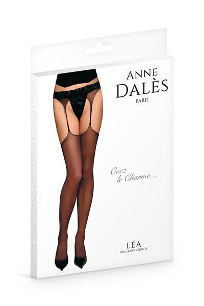 Чулки с поясом Anne De Ales LEA T3 Black, отлично для pinup образа - Зображення 3