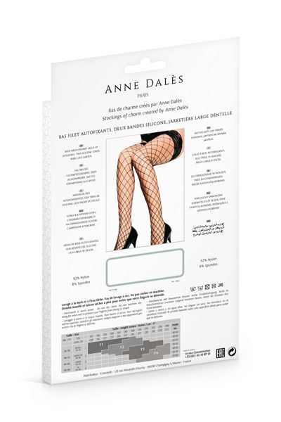 Чулки в крупную сетку Anne De Ales ERICA T3 Black - Зображення 3