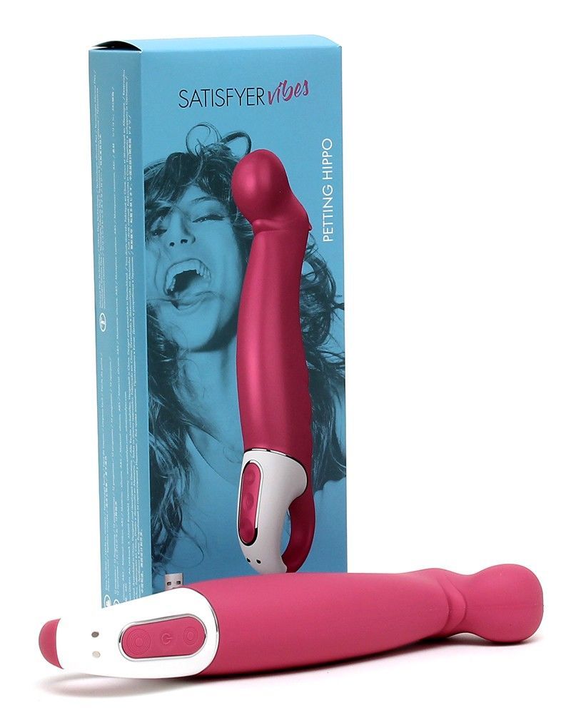 Мощный вибратор Satisfyer Vibes Petting Hippo с гибким стволом, литой силикон, 12 режимов работы - Зображення 4