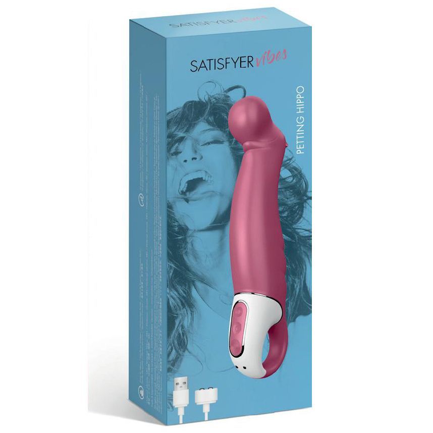 Мощный вибратор Satisfyer Vibes Petting Hippo с гибким стволом, литой силикон, 12 режимов работы - Зображення 5