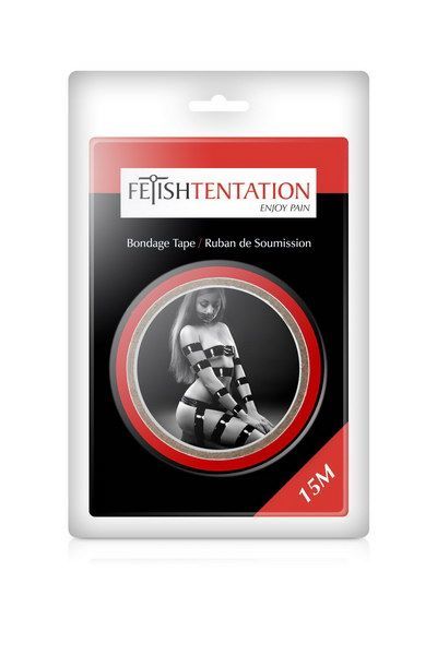 Скотч для бондажа Fetish Tentation Red (15 м), не липнет к коже и волоскам, только сам к себе - Зображення 3