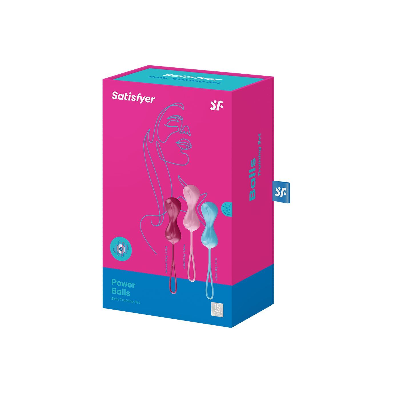 Вагинальные шарики Satisfyer Power Balls (3 пары), диаметр 3,4см, масса 60-76-92г, с шариком внутри - Зображення 4