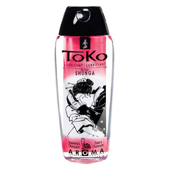Лубрикант на водной основе Shunga Toko AROMA – Sparkling Strawberry Wine (165 мл), не содержит сахара