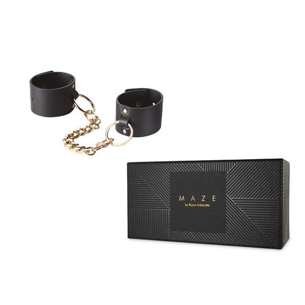 Наручники Bijoux Indiscrets MAZE - Wide Cuffs Black - Зображення 5