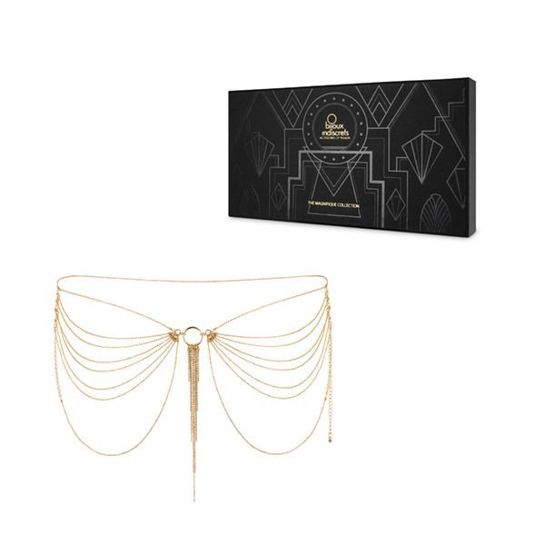 Цепочка на трусики или лиф Bijoux Indiscrets MAGNIFIQUE Waist Chain - Gold, украшение на тело - Зображення 4