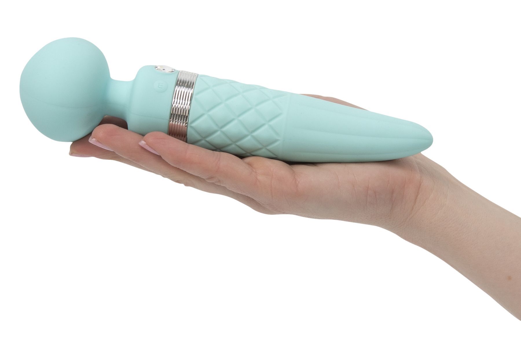 Вибромассажер 2в1 PILLOW TALK - Sultry Teal, классический массажер и вибратор с ротацией, подогрев - Зображення 7
