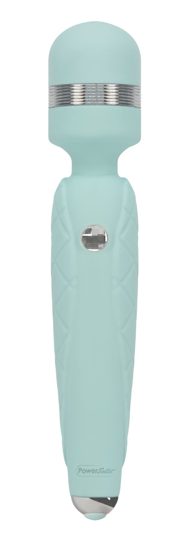 Роскошный вибромассажер PILLOW TALK - Cheeky Teal с кристаллом Swarovski, плавное повышение мощности