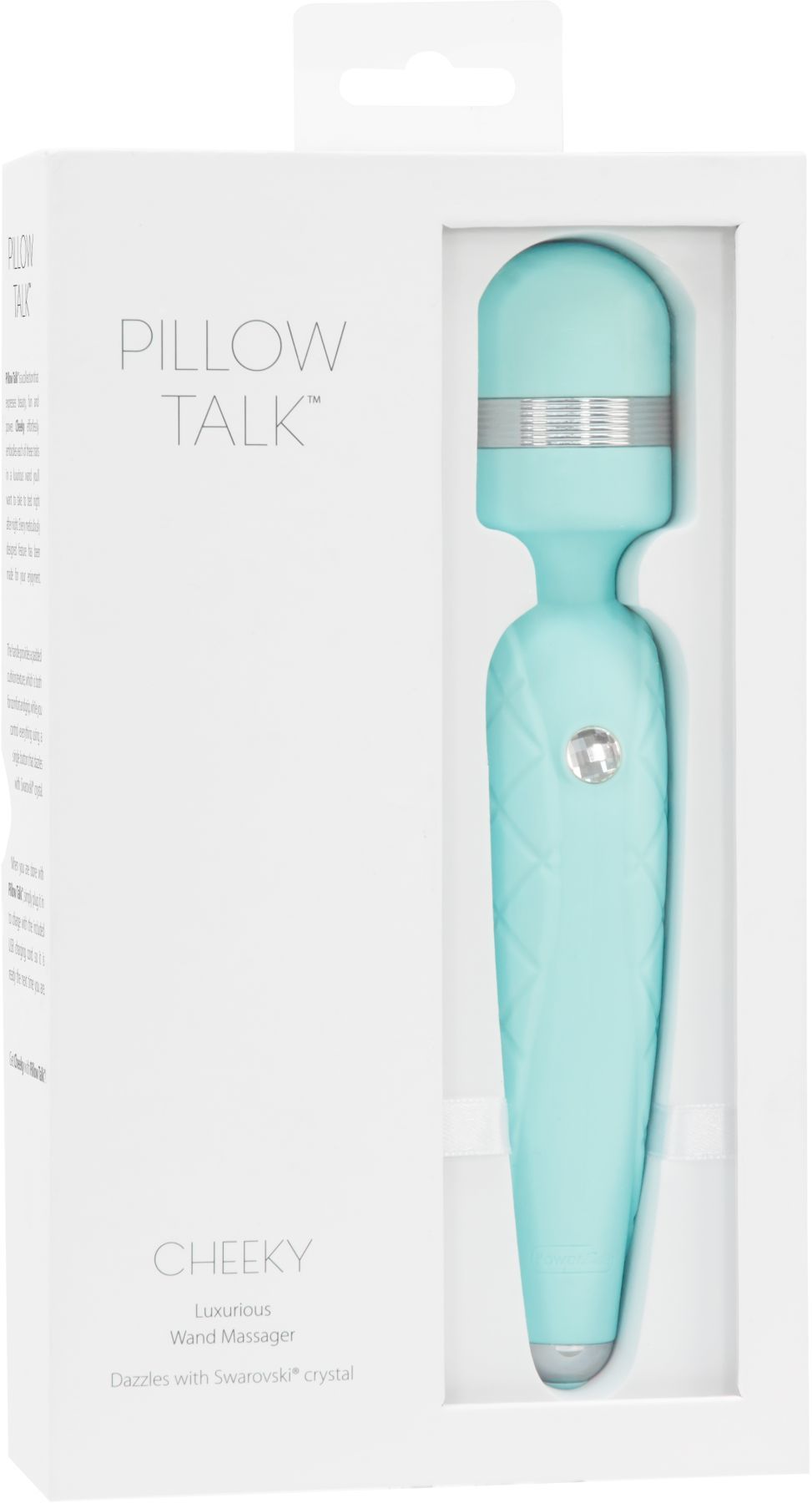 Роскошный вибромассажер PILLOW TALK - Cheeky Teal с кристаллом Swarovski, плавное повышение мощности - Зображення 6