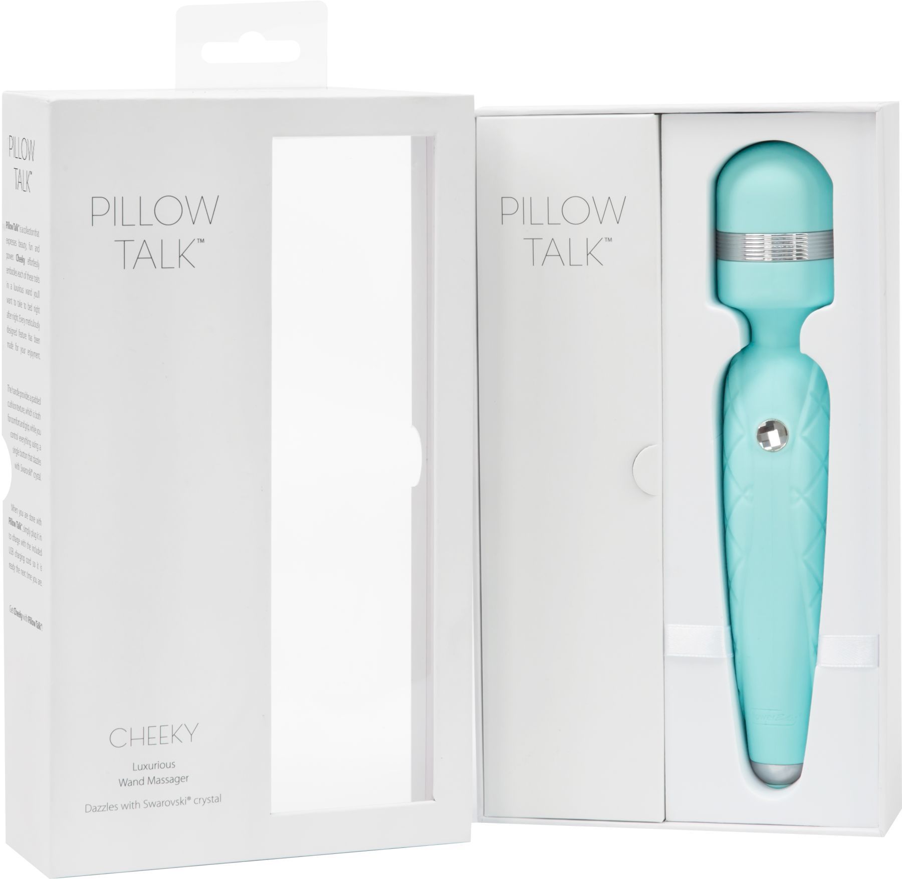 Роскошный вибромассажер PILLOW TALK - Cheeky Teal с кристаллом Swarovski, плавное повышение мощности - Зображення 9