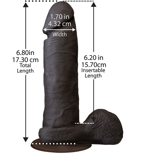 Фаллоимитатор Doc Johnson The Realistic Cock 6 inch Black - ULTRASKYN, Vac-U-Lock, диаметр 4,3см - Зображення 2