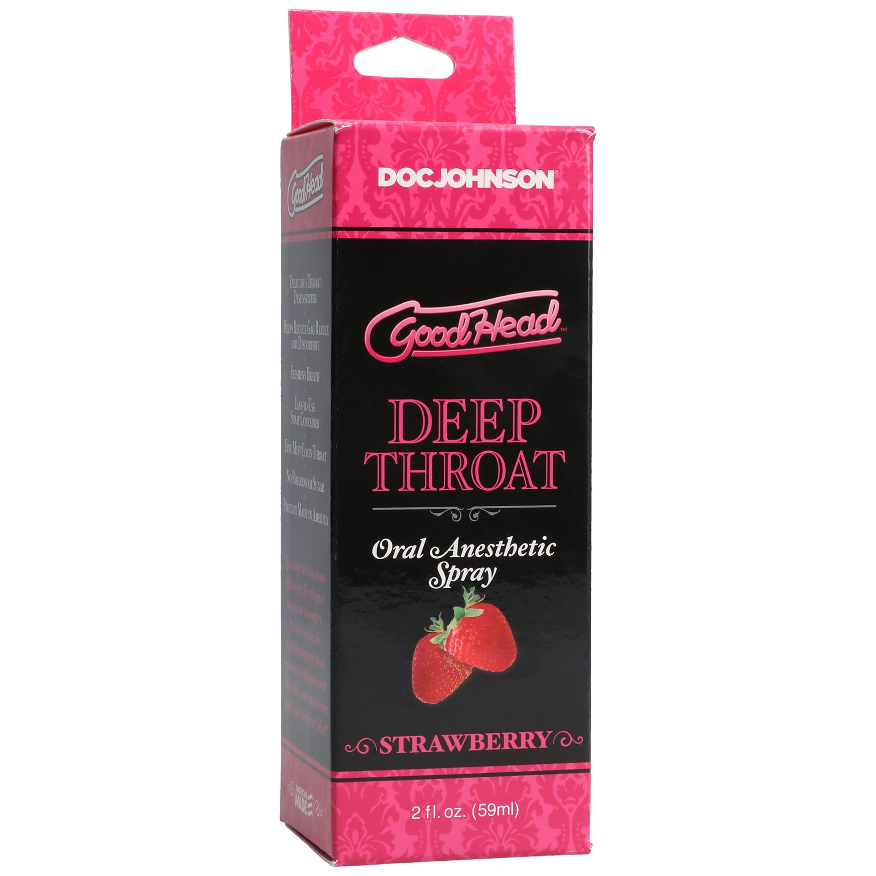Спрей для минета Doc Johnson GoodHead DeepThroat Spray – Sweet Strawberry 59 мл для глубокого минета - Зображення 3