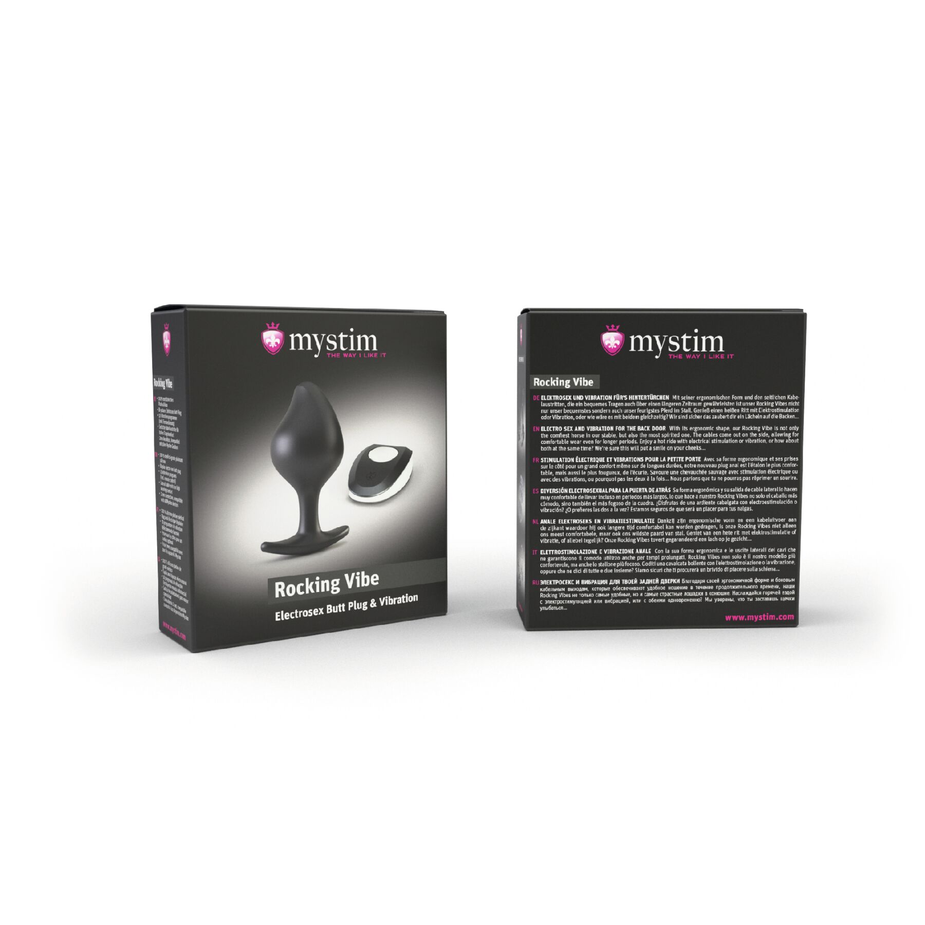 Силиконовая анальная пробка Mystim Rocking Vibe с вибрацией и пультом для электростимулятора, 3,7 см - Зображення 5