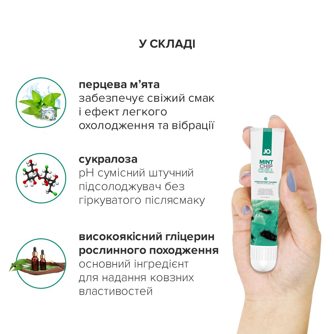Гель для клитора JO — Mint Chip Chill (10 мл), можно для поцелуев, вибрация с охлаждением - Зображення 4