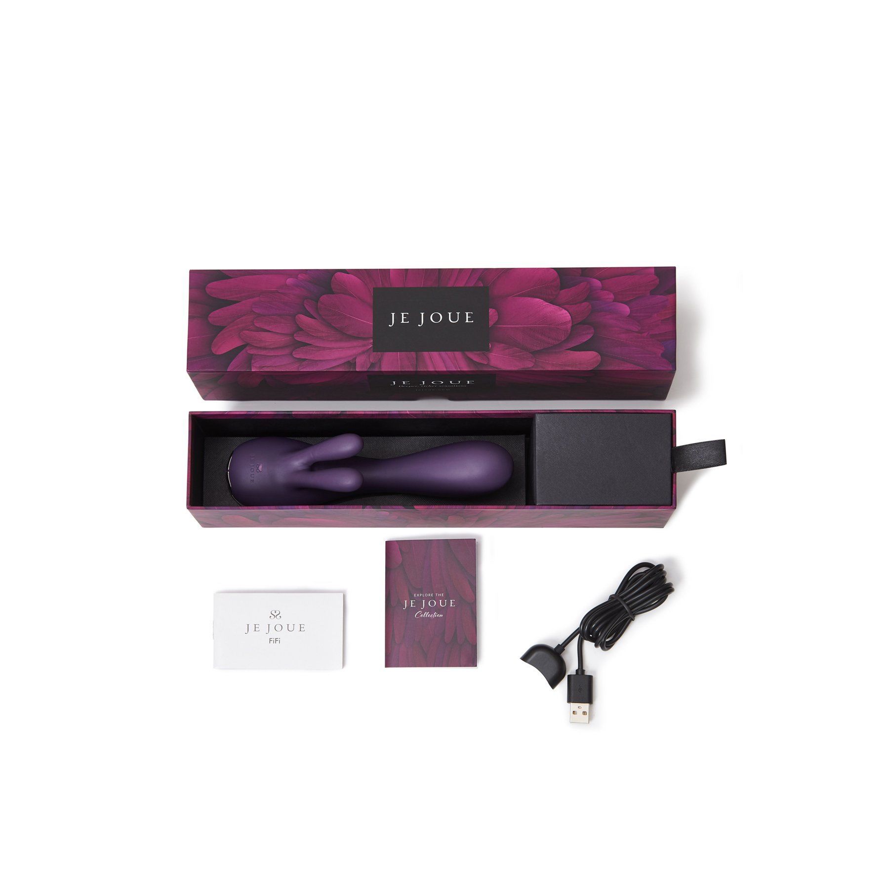 Вибратор-кролик Je Joue - Fifi Purple с тремя моторами, глубокая вибрация - Зображення 4