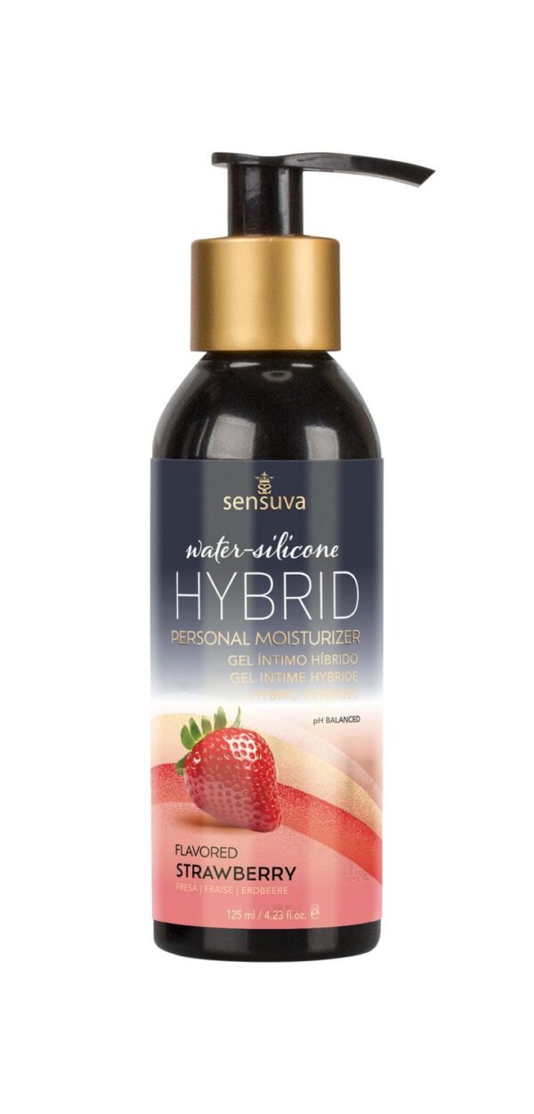 Смазка водно-силиконовая Sensuva Hybrid Strawberry (125 мл) без сахара, можно для оральных ласк