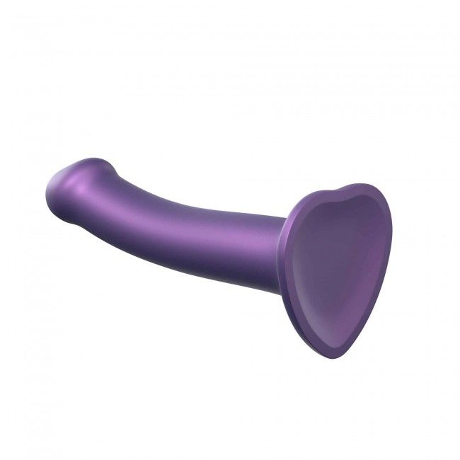 Насадка для страпона Strap-On-Me Mono Density Dildo Violet M, диам. 3,3см, однослойный силикон, гибк - Зображення 2