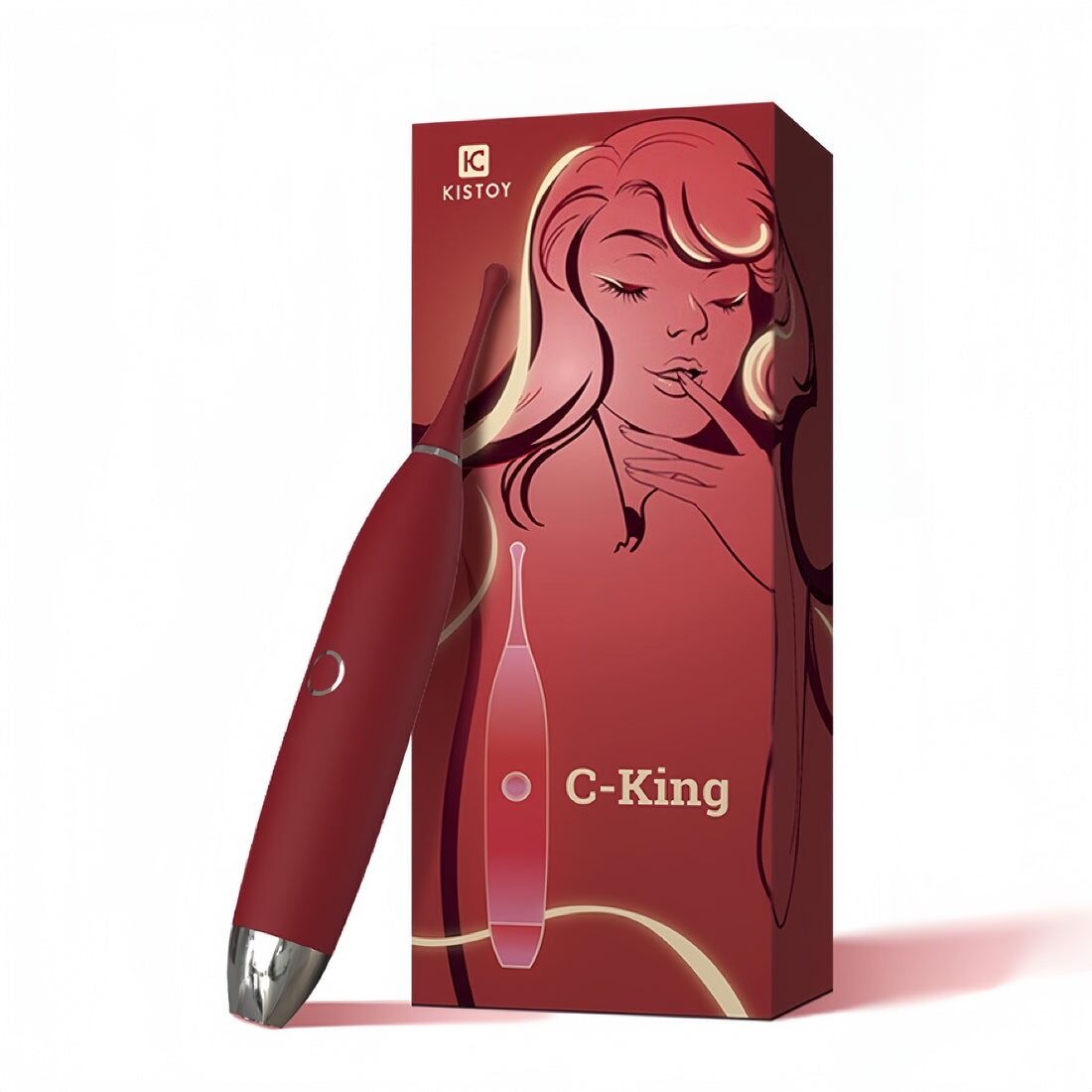 Клиторальный вибратор KISTOY C-King Red, с двумя доп. насадками, мощная точечная стимуляция - Зображення 11