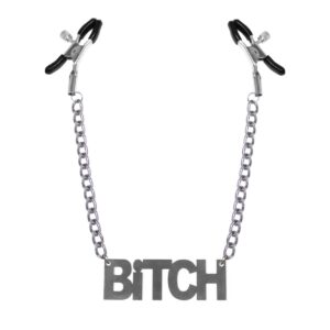 Зажимы для сосков Bitch, Feral Feelings - Nipple clamps Bitch, серебро/черный