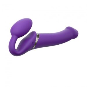 Безремневой страпон с вибрацией Strap-On-Me Vibrating Violet L, диам. 4,2 см, пульт ДУ, регулируемый