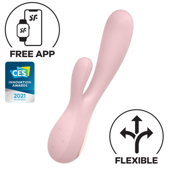 Смарт вибратор-кролик Satisfyer Mono Flex Mauve, 2 мотора, управление через интернет