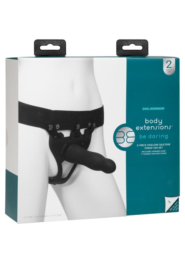 Страпон унисекс Doc Johnson Body Extensions - BE Daring, полая насадка - Зображення 6