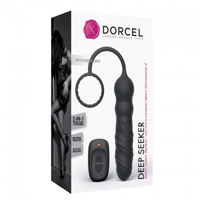 Анальный вибратор Dorcel Deep Seeker с эрекционным кольцом и пультом ДУ - Зображення 5