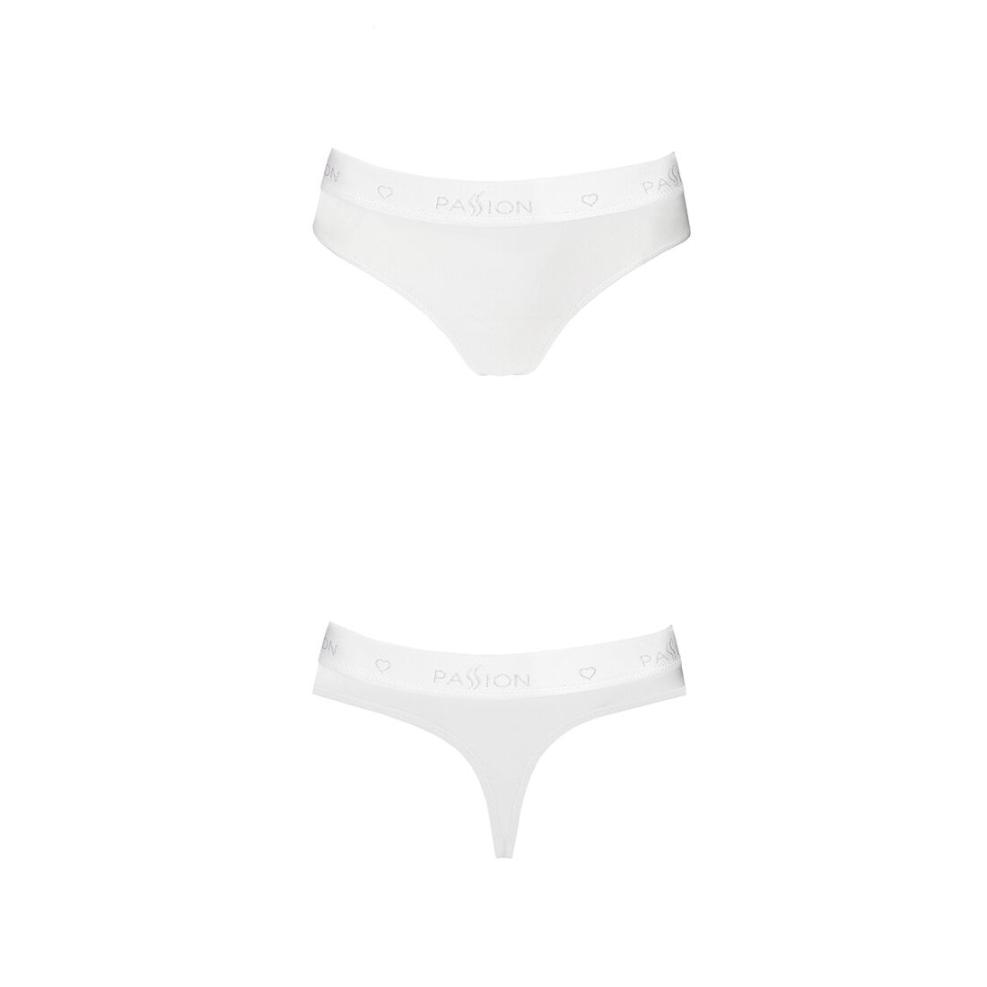 Трусики-бразилиана из хлопка Passion PS005 PANTIES XL, white - Зображення 5