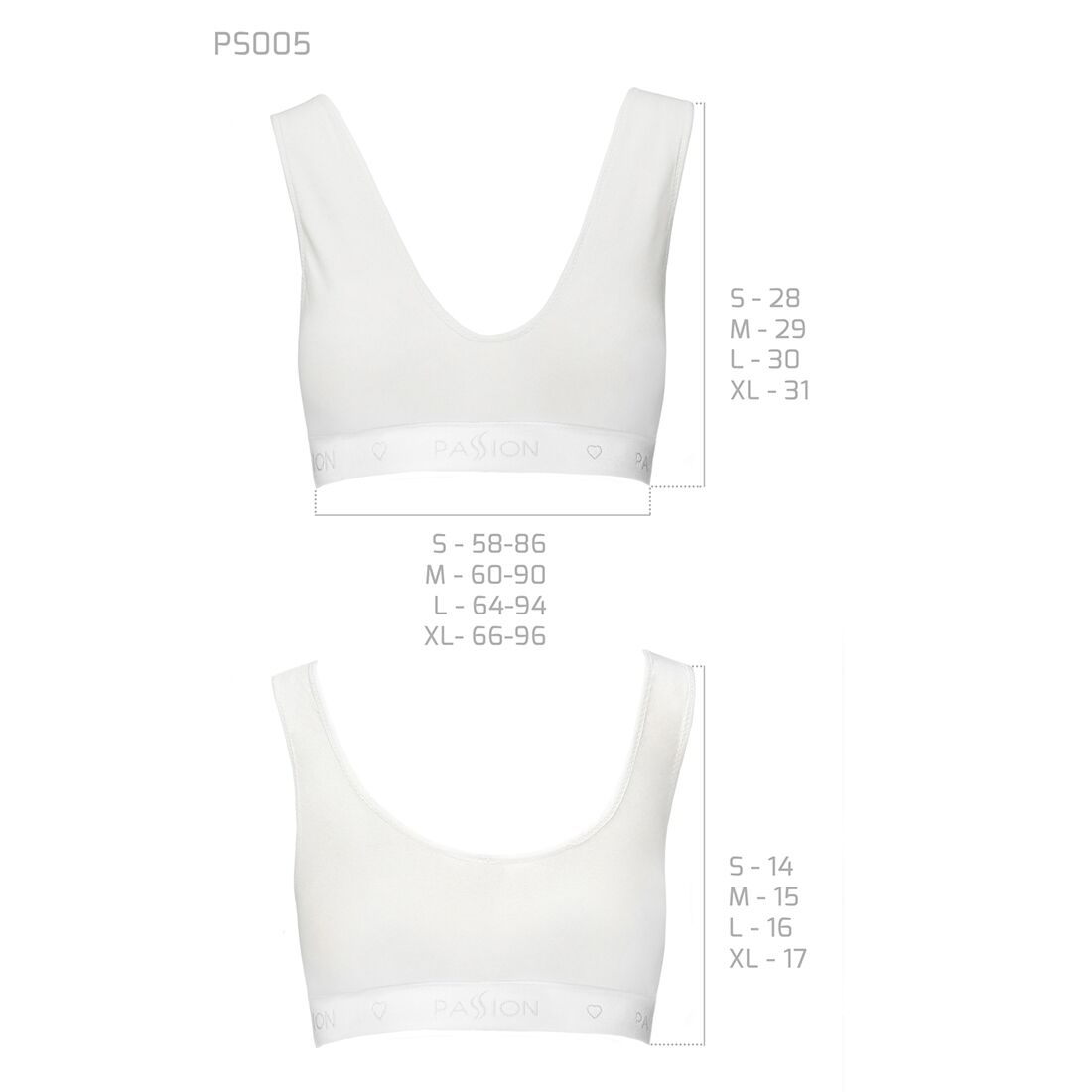 Спортивный топ из эластичного хлопка Passion PS005 TOP S, white - Зображення 6