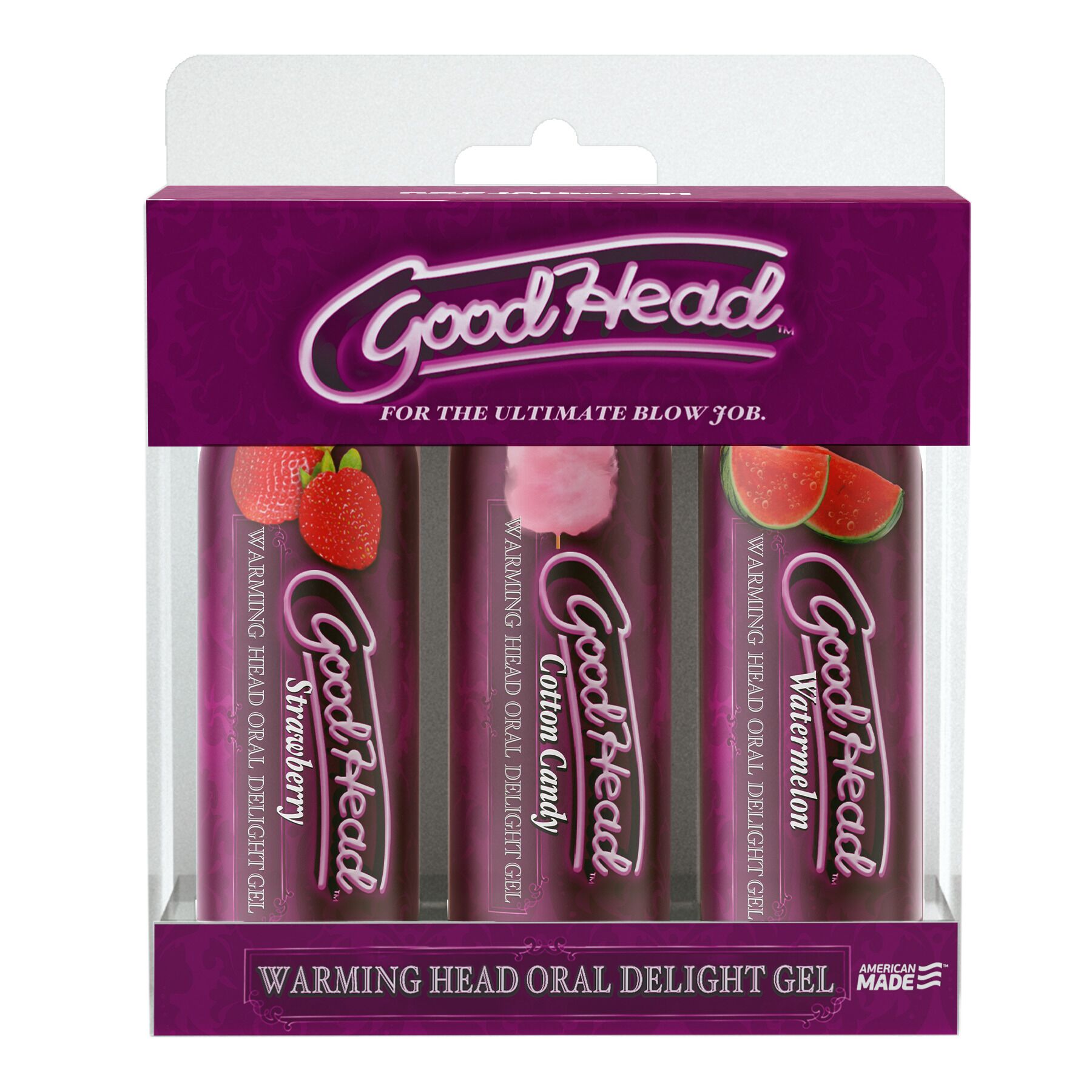 Разогревающие гели для орального секса Doc Johnson GoodHead – Warming Head (3 вкуса) - Зображення 2
