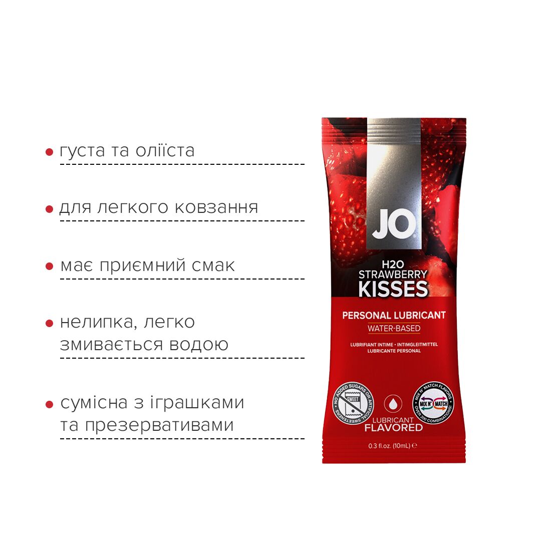 Набор лубрикантов Foil Display Box – JO H2O Lubricant – Strawberry – 12 x 10ml - Зображення 4