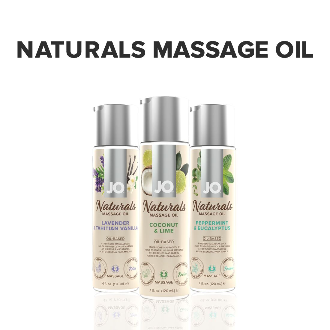 Массажное масло JO Naturals Massage Oil Coconut&Lime с натуральными эфирными маслами 120мл - Зображення 5