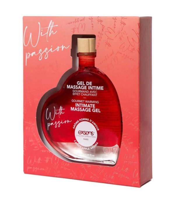 Массажный гель EXSENS With Passion Candy Apple 50 мл разогревающий, без сахара, съедобный