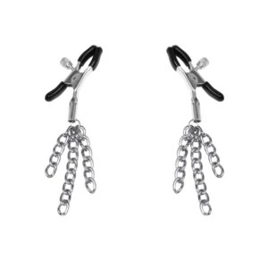 Зажимы для сосков с кисточками Feral Feelings - Nipple clamps Tassels, серебро/черный